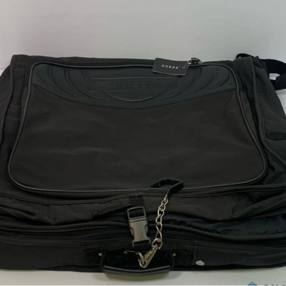 Nwt Guess Travel Luggage Garment Bag Pockets Rectangular Shape Black 26 Inch